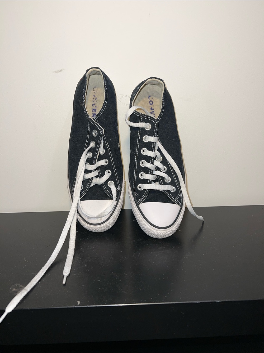 Converse Black and White Low-Top Canvas Sneakers